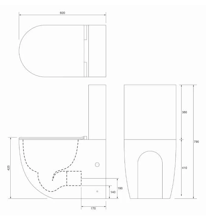 Monoblok OPTIMO rimless sa duroplast soft close wc daskom