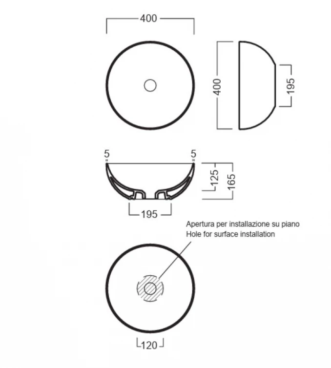 Lavabo HATRIA HAPPYHOUR SLIM 06:00 fi400 glossy indigo