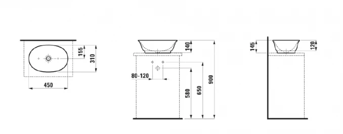 Lavabo Laufen NEWCLASSIC 45x31 nadgradni