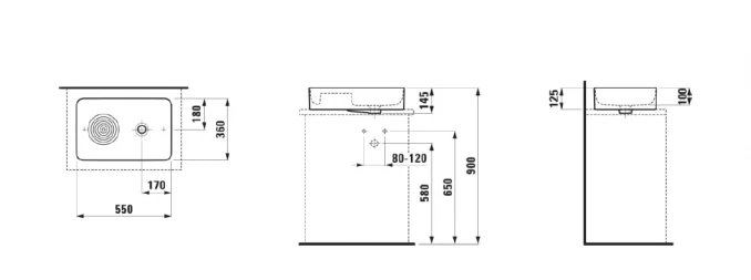 Lavabo Laufen VAL 55x36 sa ostrvom