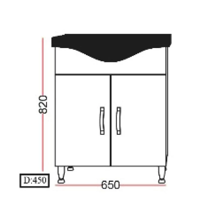Toaletni ormarić UNILINE MODA 650 sa lavaboom