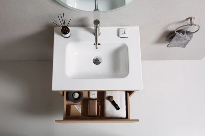 Toaletni ormarić UNILINE LUMA 600BRW sa lavaboom, soft close fioka