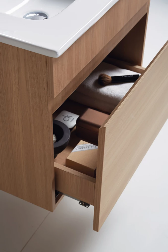 Toaletni ormarić UNILINE LUMA 600BRW sa lavaboom, soft close fioka