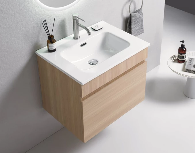 Toaletni ormarić UNILINE LUMA 600BRW sa lavaboom, soft close fioka