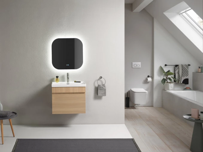 Toaletni ormarić UNILINE LUMA 601BRW sa lavaboom, soft close fioka