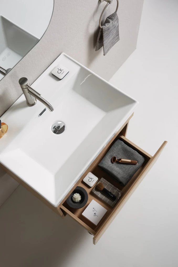 Toaletni ormarić UNILINE LUMA 601BRW sa lavaboom, soft close fioka