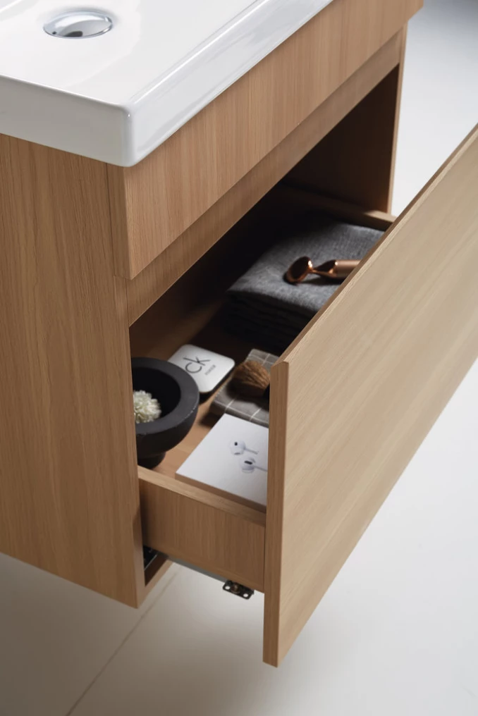 Toaletni ormarić UNILINE LUMA 601BRW sa lavaboom, soft close fioka