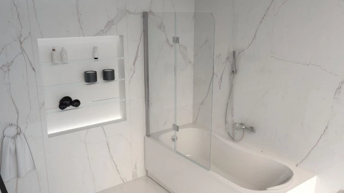 Paravan za kadu MINOTTI 1200x1500. 6mm staklo. preklopni