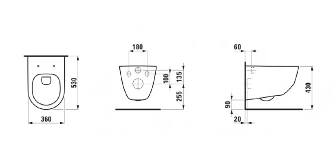 Konzolna šolja LAUFEN PRO rimless black matt