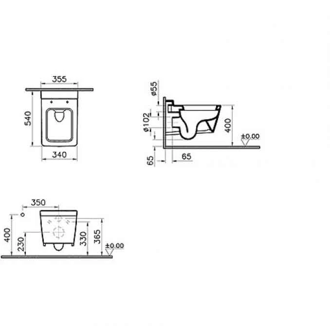 Konzolna šolja VITRA T4+WC daska VITRA T4 soft close
