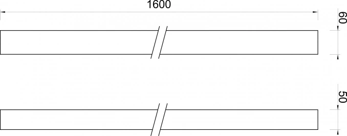 Postolje za tuš kabinu COPEN 1600x50 crno ravno /S