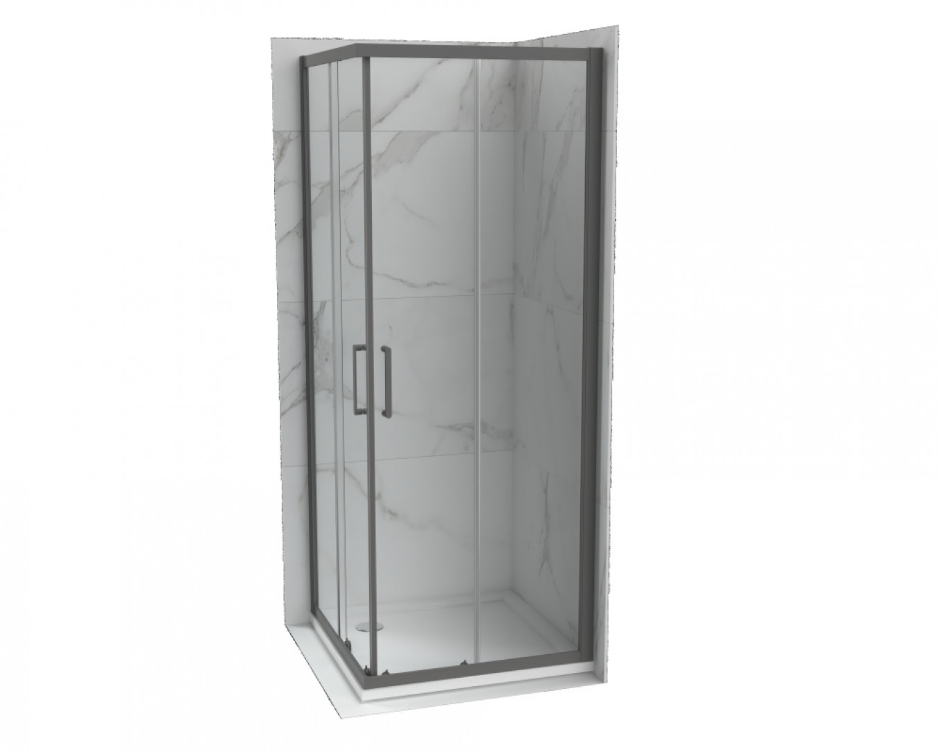 Tuš kabina COPEN ATLAS PRO 800x800x1950 gunmetal. staklo 6mm providno