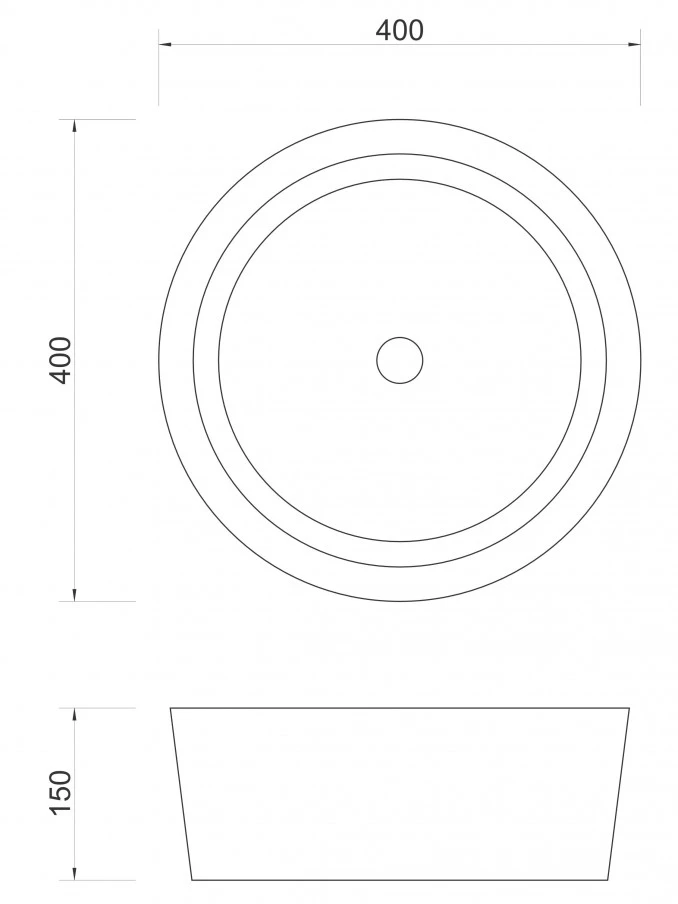 Lavabo nadgradni MINOTTI ODELISSE grey fi400x150 mermerni