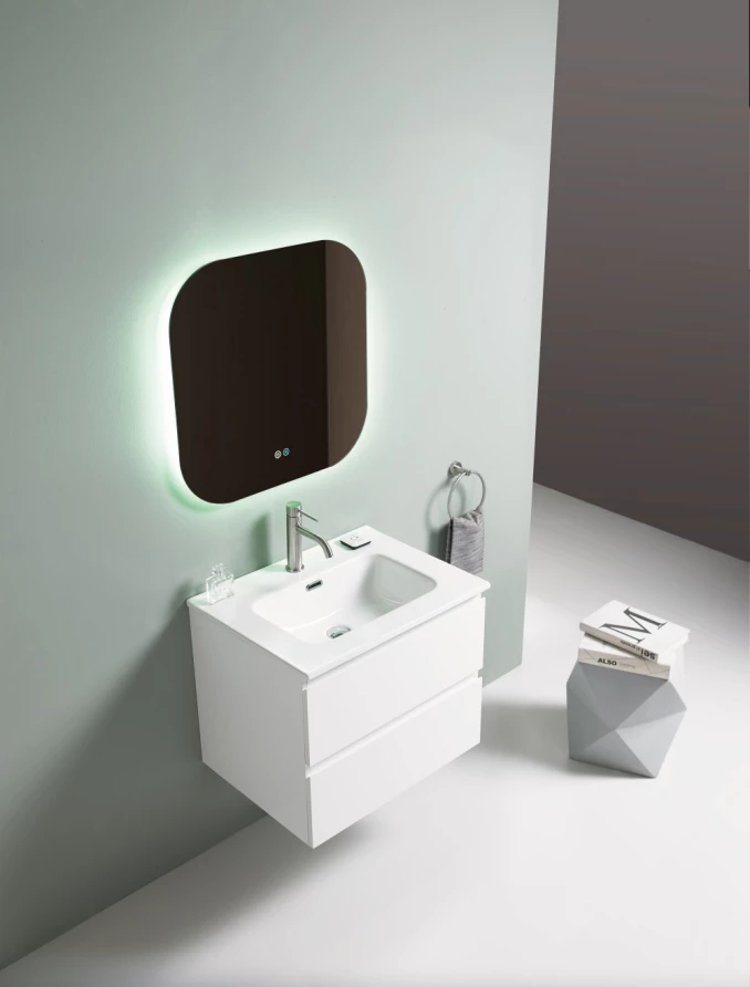 Toaletni ormarić UNILINE LUMA 600 sa lavaboom. soft close dve fioke 613x464x480