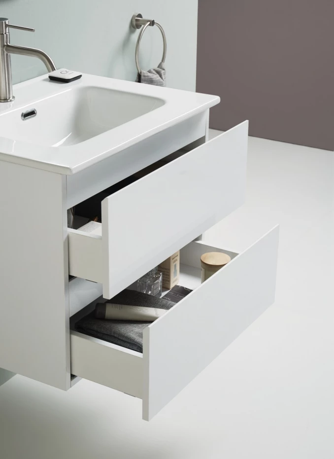 Toaletni ormarić UNILINE LUMA 600 sa lavaboom. soft close dve fioke 613x464x480