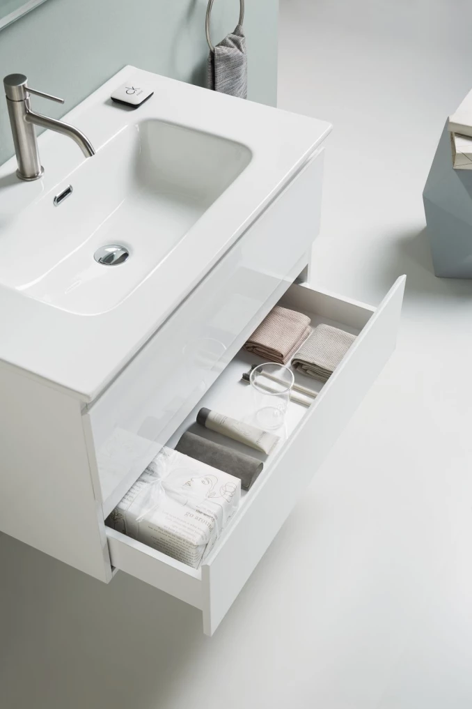 Toaletni ormarić UNILINE LUMA 800 sa lavaboom. soft close dve fioke 813x464x480