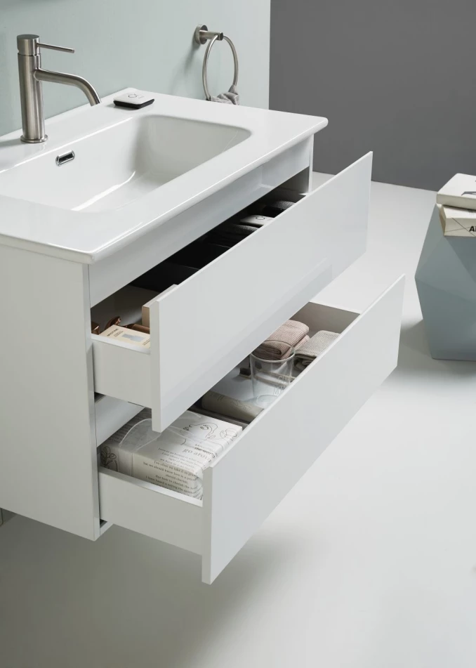 Toaletni ormarić UNILINE LUMA 800 sa lavaboom. soft close dve fioke 813x464x480