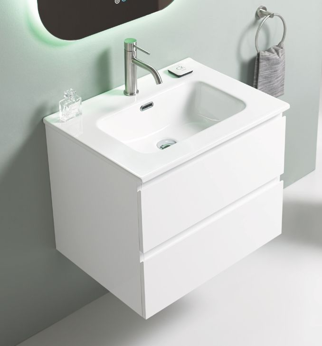 Toaletni ormarić UNILINE LUMA 800 sa lavaboom. soft close dve fioke 813x464x480