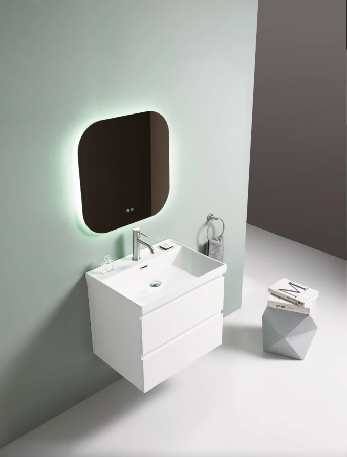 Toaletni ormarić UNILINE LUMA 600 sa lavaboom. soft close dve fioke 605x463x480