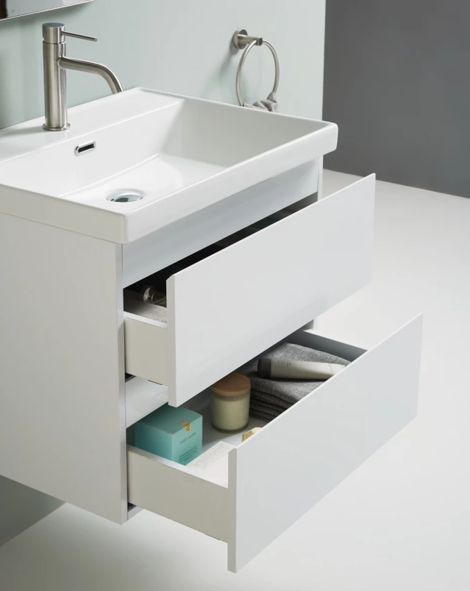 Toaletni ormarić UNILINE LUMA 600 sa lavaboom. soft close dve fioke 605x463x480