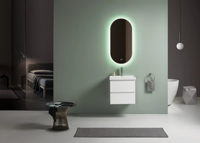 Toaletni ormarić UNILINE LUMA 500 sa lavaboom. soft close dve fioke 510x396x480