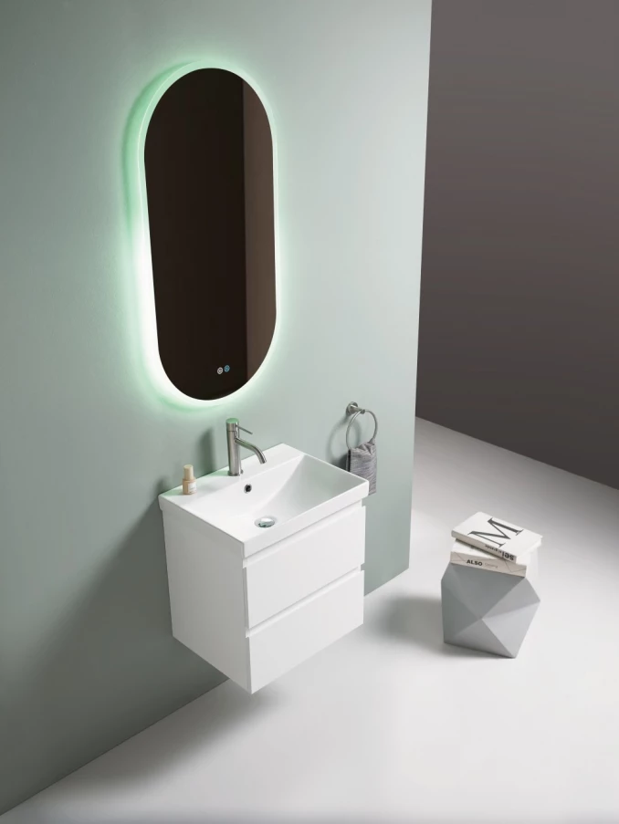 Toaletni ormarić UNILINE LUMA 500 sa lavaboom. soft close dve fioke 510x396x480