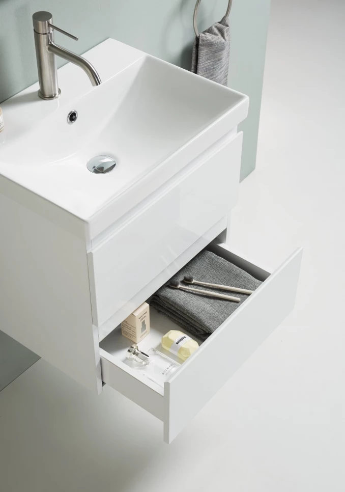 Toaletni ormarić UNILINE LUMA 500 sa lavaboom. soft close dve fioke 510x396x480