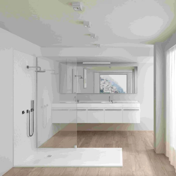 Tuš kadica COPEN SLATE WHITE 1000x700x25 sa S/S white rešetkom