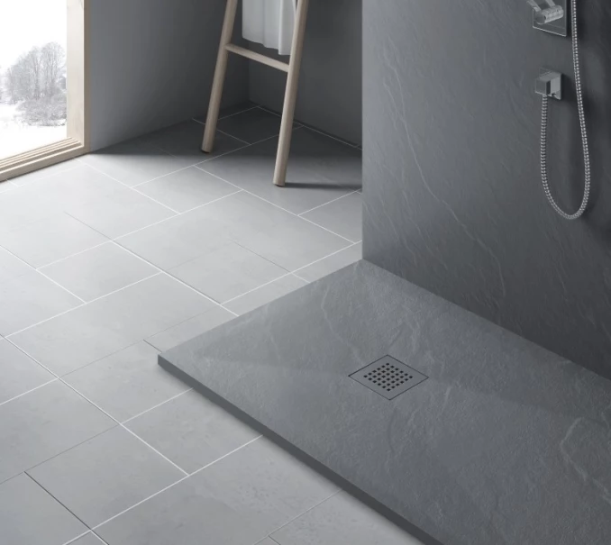 Tuš kadica COPEN SLATE LIGHT GRAY 1000x800x25 sa S/S light gray rešetkom