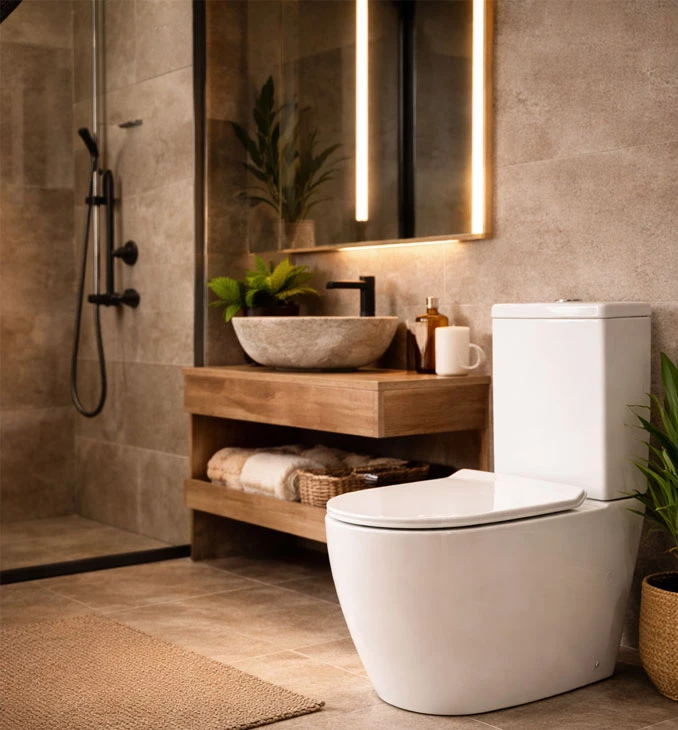 Monoblok OPTIMO rimless bide funkcija sa duroplast soft close wc daskom