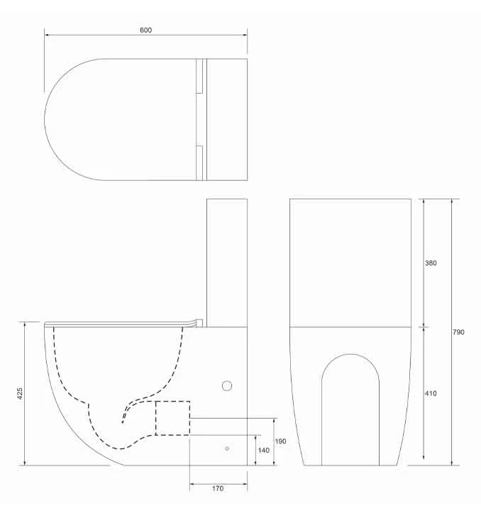 Monoblok OPTIMO rimless bide funkcija sa duroplast soft close wc daskom