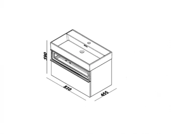 Ormarić LINEART SHARP 800 cadiz sa lavaboom