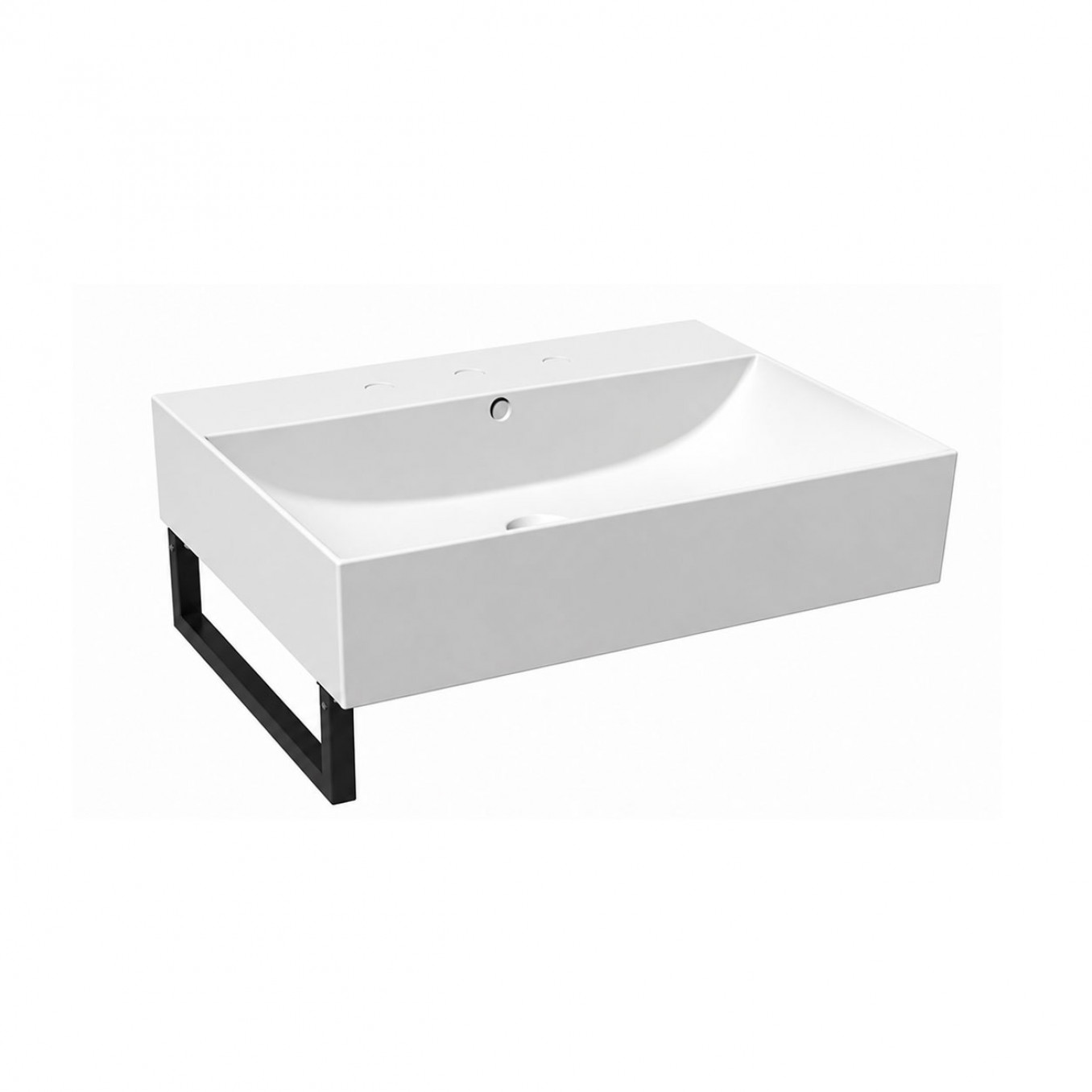 Lavabo HATRIA BAHIA_13 800X465 sa crnim  bočnim držačem peškira