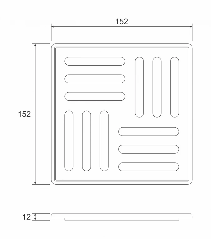 Podna rešetka PROFIL M 150x150 teflon black
