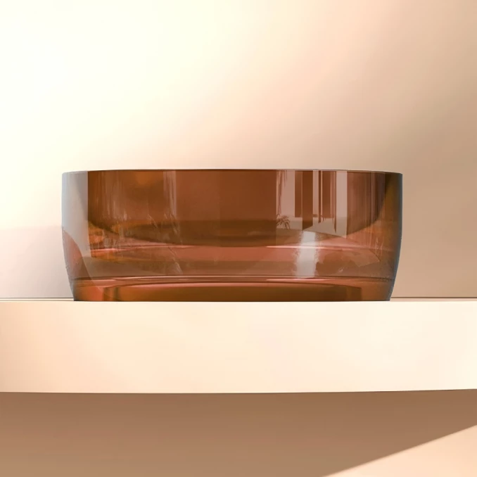 Lavabo COPEN RESIN nadgradni 400x400x150 transparent maron