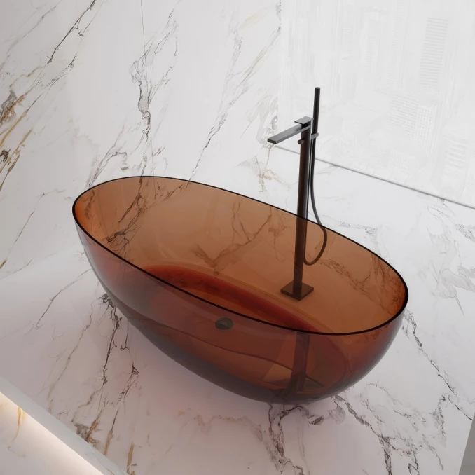 Kada samostojeća COPEN RESIN 1700x750x550mm transparent maron
