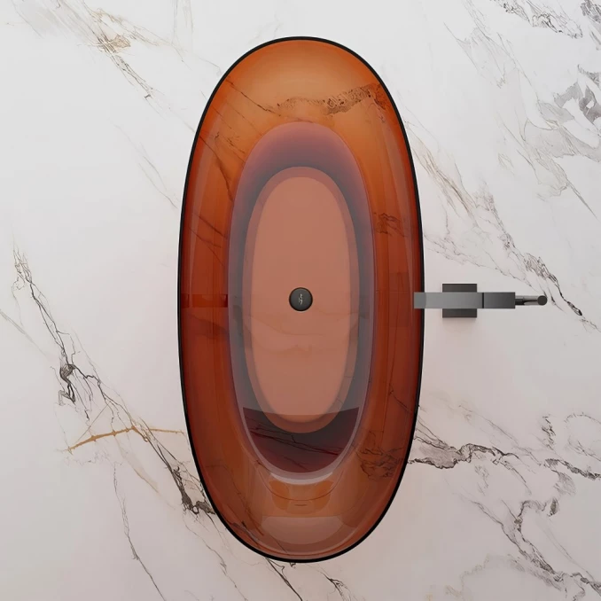 Kada samostojeća COPEN RESIN 1700x750x550mm transparent maron