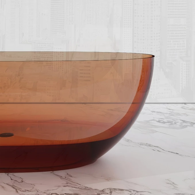 Kada samostojeća COPEN RESIN 1700x750x550mm transparent maron