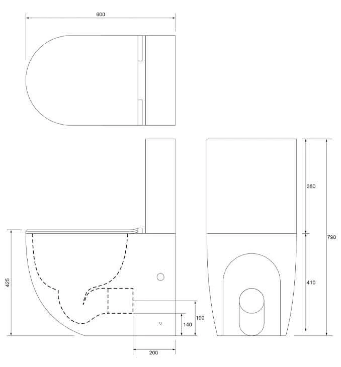 Monoblok PERLA rimless cappuccino sa duroplast soft close wc daskom vario