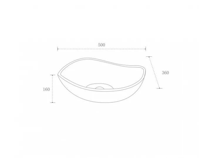 Stakleni lavabo COPEN nadgradni 500x360x160 transparent black