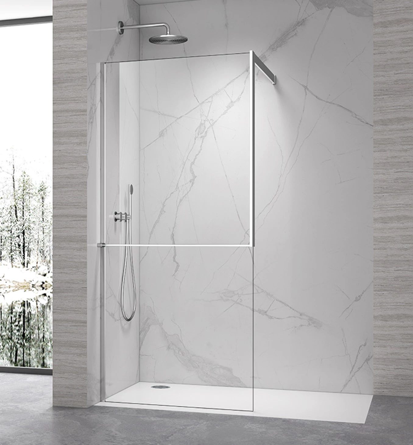Walk-in COPEN FRAME 1000x2100 chrome. staklo 8mm