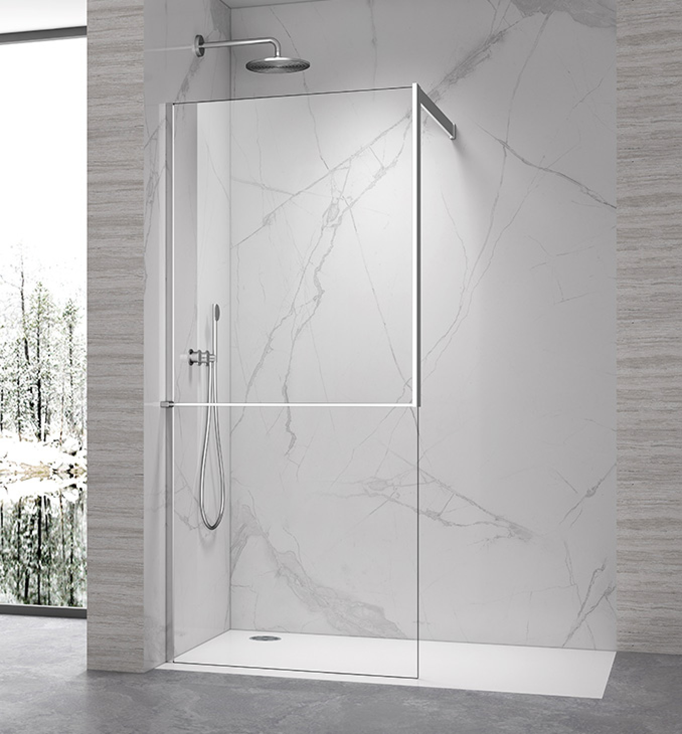 Walk-in COPEN FRAME 1200x2100 chrome. staklo 8mm
