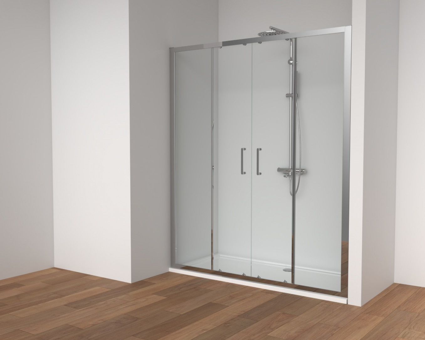 Stakleni paravan COPEN ATLAS PRO 1700x1950 hrom, 2V, staklo 6mm providno