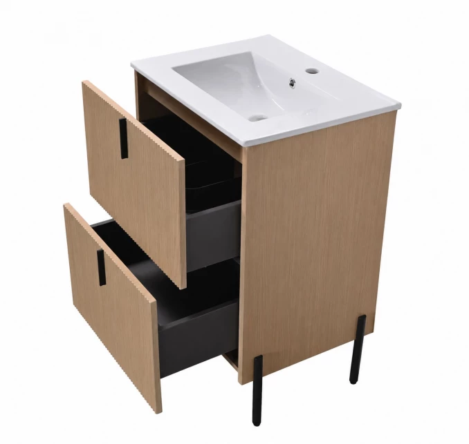 Toaletni ormarić COPEN ODETTE sa keramičkim lavaboom 600x460x880mm natural wood