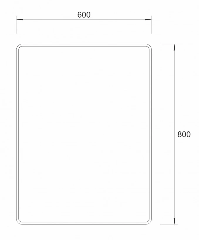 Ogledalo COPEN ODETTE 600x800mm sa alu ramom i led osvetljenjem