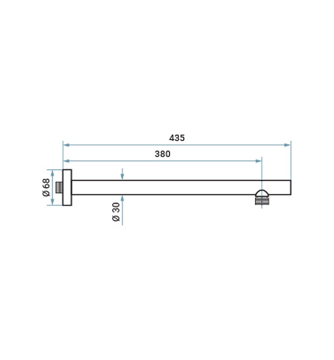 Izliv za tuš EMMEVI PIPER ravni 400mm crna mat C00644NEO