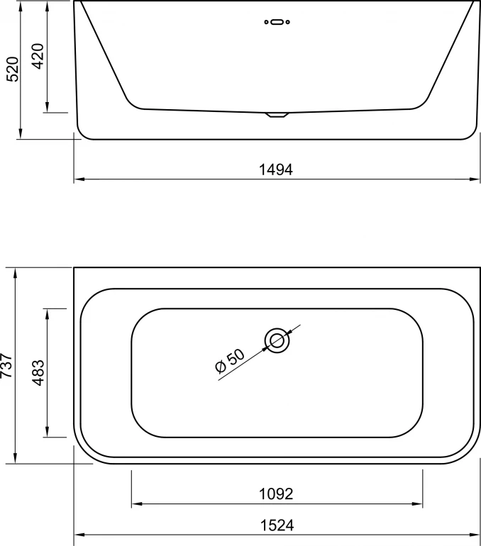 Kada samostojeća COPEN GRACE 1524x737x520