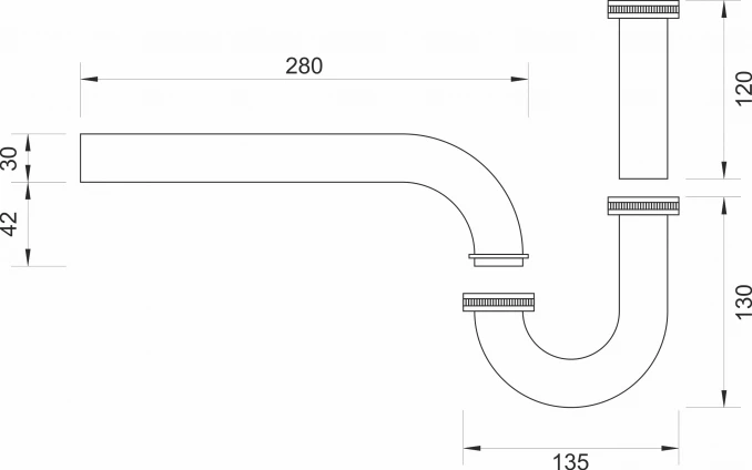 Sifon za lavabo MINOTTI 5/4 S bez pilete