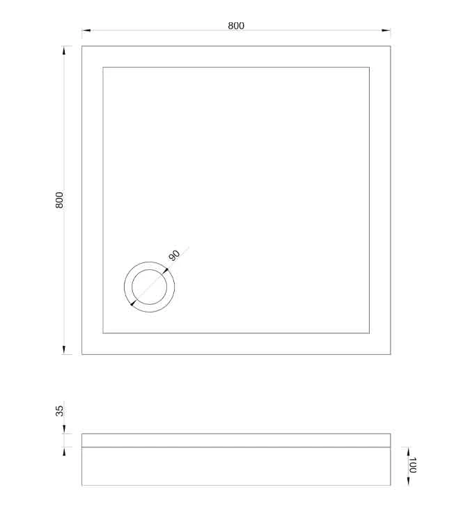 Tuš kadica COPEN SOLILUX 900x900x35 bez sifona