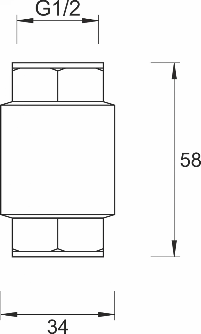 Nepovratni ventil MINOTTI 1/2 metalna klapna